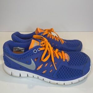 Nike flex women’s running shoe blue and orange size 8